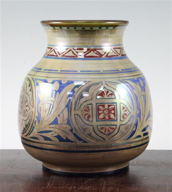 A Pilkingtons Royal Lancastrian lustre vase, by Richard Joyce, 1920s, 18.5cm